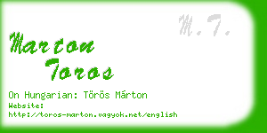 marton toros business card